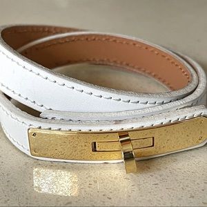 White Genuine Italian Leather Wrap Bracelet